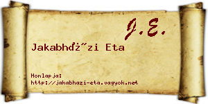 Jakabházi Eta névjegykártya